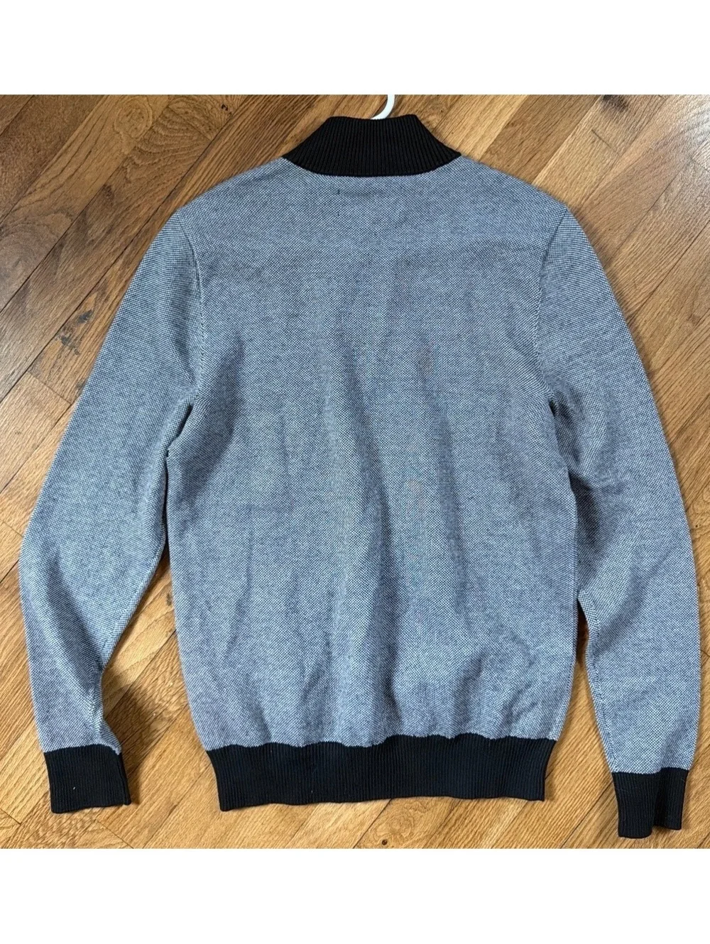 Small - Men - Original Penguin Grey Black Half-Zip Sweater